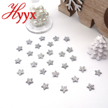 HYYX prata brilhante Estrela de Natal charme Decoração, forma de estrela feita sob encomenda da árvore de natal Ornamentos